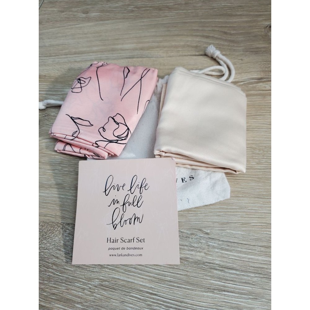 Lark & Ives Minimalist Hair Scarf Bundle Brand New in Linen Bag